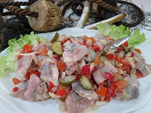 Klaassen Matjessalat Natur, milder Matjes in Stücken, Gemüse, Cayennepfeffer, 1000g Klaassen Matjessalat Natur, milder Matjes in Stücken, Gemüse, Cayennepfeffer, 1000g von IHR FACHGESCHÄFT KLAASSEN