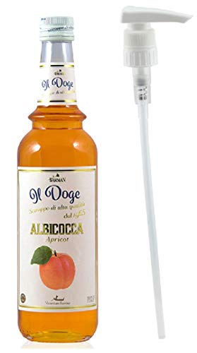 Il Doge Sirup Aprikose 0,7 Liter Barsirup Cocktailsirup incl. Dosierpumpe von IL Doge