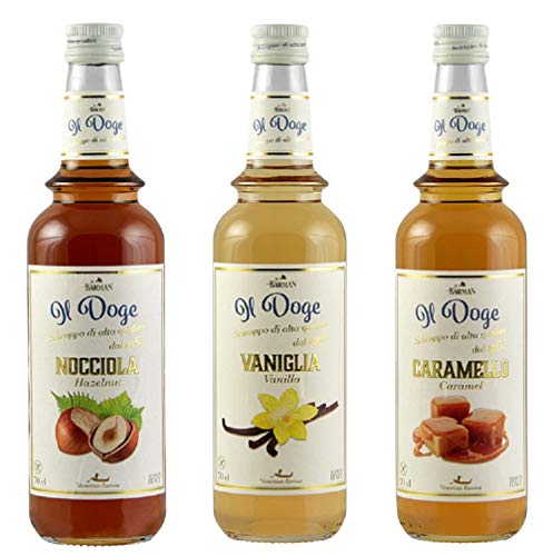 Il Doge Sirup Caramel, Haselnuss und Vanille Kaffeepaket Cocktailpaket von IL Doge