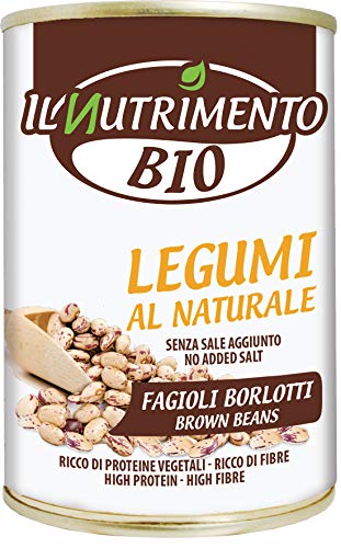 IL NUTRIMENTO Bohnen natur (Borlotti) - ohne Salz, 12er Pack (12 x 400 g) von Probios