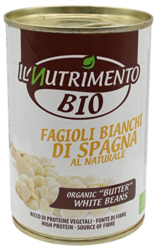 IL NUTRIMENTO Weiße Riesenbohnen - ohne Salz, 12er Pack (12 x 400 g), [Nettogewicht 400 g; Abtropfgewicht: 240 g] von Probios