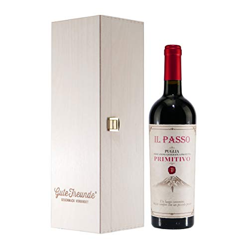 IL PASSO PRIMITIVO IGP - Italienischer Rotwein halbtrocken mit Geschenk-Holzkiste von IL PASSO