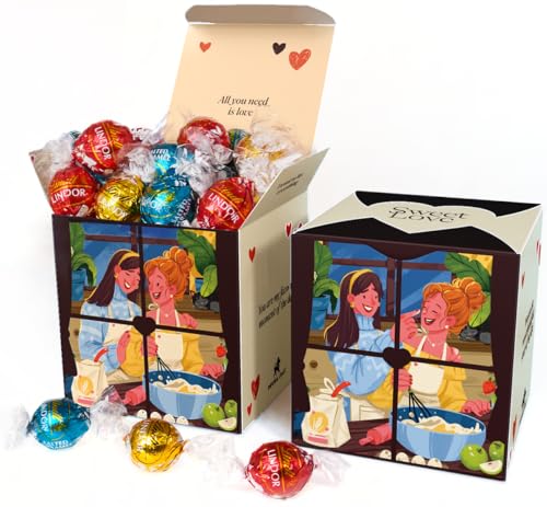 Schokoladen-Geschenkbox für lesbische Paare - Originelles Geschenk für Valentinstag Geburtstage, Partner - Extrem widerstandsfähige Schachteln – Lindt Lindor - Geschenke für sie – Schokolade Box von IMPERIAL COAST