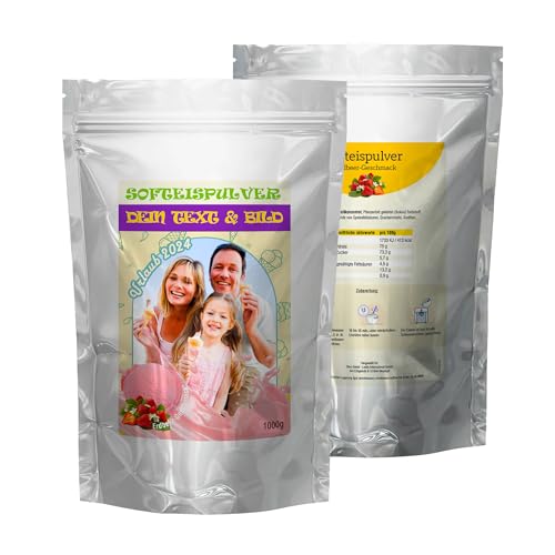 INDIGOS UG - 1000g Erdbeereispulver - Erdbeere - individuell personalisiert mit Foto und Wunschtext - Geschenk - Fotoidee für Softeis Maschine und Kugeleis INDIGOS UG - 1000g Erdbeereispulver - Erdbeere - individuell personalisiert mit Foto und Wunschtext - Geschenk - Fotoidee für Softeis Maschine und Kugeleis von INDIGOS UG