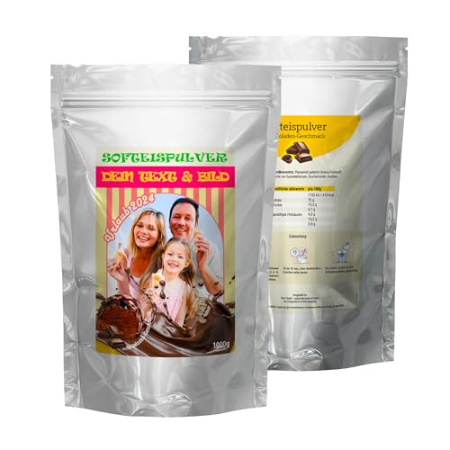 INDIGOS UG - 333g Schokoeispulver - Schoko - individuell personalisiert mit Foto und Wunschtext - Geschenk - Fotoidee für Softeis Maschine und Kugeleis INDIGOS UG - 333g Schokoeispulver - Schoko - individuell personalisiert mit Foto und Wunschtext - Geschenk - Fotoidee für Softeis Maschine und Kugeleis von INDIGOS UG