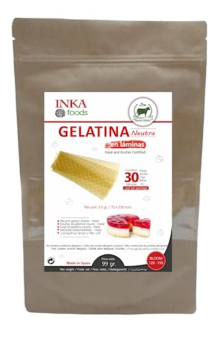Gelatine in Blatt - Halal - 30 Blatt. Neutraler Geschmack von INKAFOODS