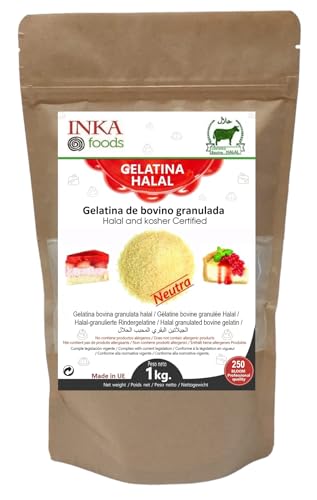 Granulierte Gelatine HALAL, 250 Bloom, neutraler Geschmack - 1kg Granulierte Gelatine HALAL, 250 Bloom, neutraler Geschmack - 1kg von INKAFOODS