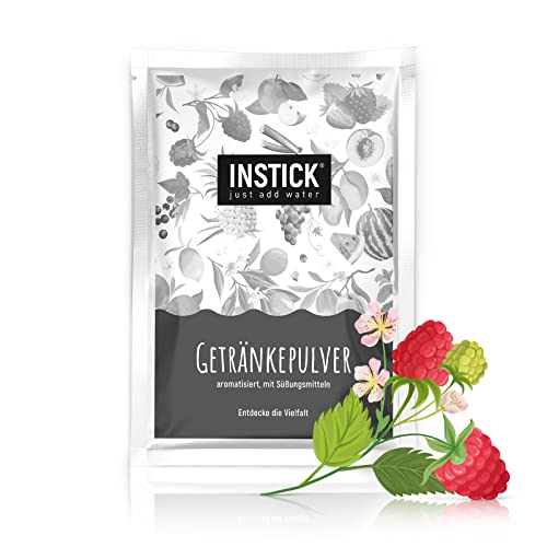 INSTICK | Zuckerfreies Instant-Getränk - Geschmack Himbeere | Packung für 18 L | Getränkepulver - vegan, kalorienarm, mit Vitamin C, aromatisiert von INSTICK just add water