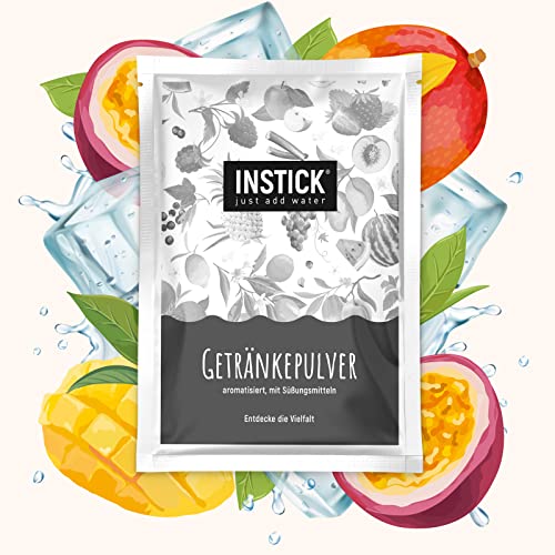 INSTICK Ice Tea | Zuckerfreies Instant-Getränk - Grüner Eistee Mango & Maracuja | Grüner Tee | Packung für 18 L | Getränkepulver - vegan, kalorienarm, mit Vitamin C, aromatisiert von INSTICK just add water