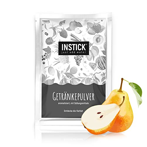 INSTICK | Zuckerfreies Instant-Getränk - Geschmack Birne | Packung für 18 L | Getränkepulver - vegan, kalorienarm, mit Vitamin C, aromatisiert von INSTICK just add water