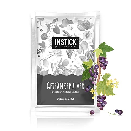 INSTICK | Zuckerfreies Instant-Getränk - Geschmack Cassis | Packung für 18 L | Getränkepulver - vegan, kalorienarm, mit Vitamin C, aromatisiert von INSTICK just add water