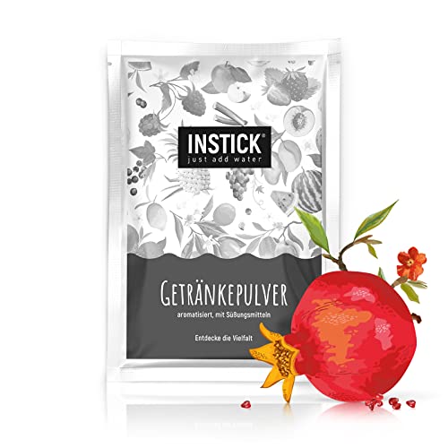 INSTICK | Zuckerfreies Instant-Getränk - Geschmack Granatapfel | Packung für 18 L | Getränkepulver - vegan, kalorienarm, mit Vitamin C, aromatisiert von INSTICK just add water