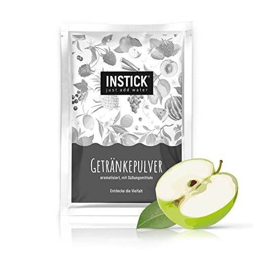 INSTICK | Zuckerfreies Instant-Getränk - Geschmack Grüner Apfel | Packung für 18 L | Getränkepulver - vegan, kalorienarm, mit Vitamin C, aromatisiert von INSTICK just add water