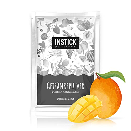 INSTICK | Zuckerfreies Instant-Getränk - Geschmack Mango | Packung für 18 L | Getränkepulver - vegan, kalorienarm, mit Vitamin C, aromatisiert von INSTICK just add water