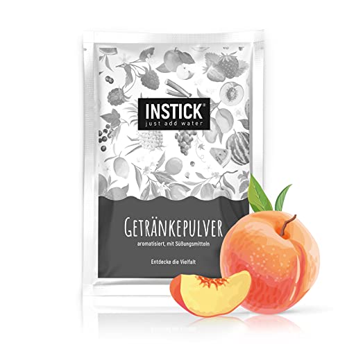 INSTICK | Zuckerfreies Instant-Getränk - Geschmack Pfirsich | Packung für 18 L | Getränkepulver - vegan, kalorienarm, mit Vitamin C, aromatisiert von INSTICK just add water