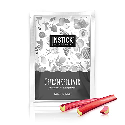 INSTICK | Zuckerfreies Instant-Getränk - Geschmack Rhabarber | Packung für 18 L | Getränkepulver - vegan, kalorienarm, mit Vitamin C, aromatisiert von INSTICK just add water