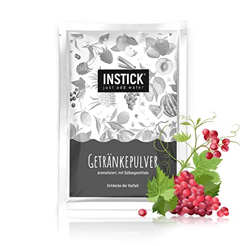 INSTICK | Zuckerfreies Instant-Getränk - Geschmack Rote Traube | Packung für 18 L | Getränkepulver - vegan, kalorienarm, mit Vitamin C, aromatisiert von INSTICK just add water