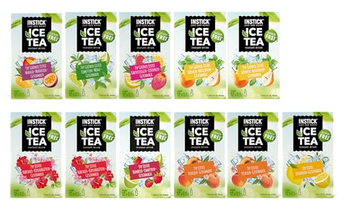 INSTICK Ice Tea | Zuckerfreies Instant-Getränk | Bundle S Eistee | 11x12 Sticks - 1 Stick für 0,5-1 L | Getränkepulver - vegan, kalorienarm, mit Vitamin C, aromatisiert von INSTICK just add water
