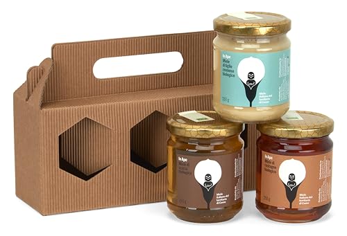 IO APE Geschenkset Biologischer Honig, 3 Gläser à 250 g, Kastanie, cremige Linde und Akazie, mit Geschenkbox IO APE Geschenkset Biologischer Honig, 3 Gläser à 250 g, Kastanie, cremige Linde und Akazie, mit Geschenkbox von IO APE