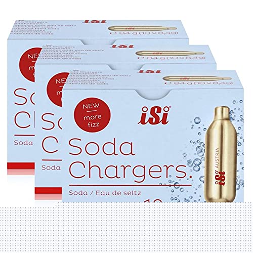 iSi Soda Chargers Sodakapseln 10 Kapseln - Für sprudelndes Wasser 84g (3er Pack) von ISI