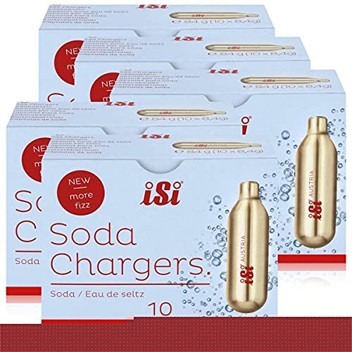 iSi Soda Chargers Sodakapseln 10 Kapseln - Für sprudelndes Wasser 84g (5er Pack) von ISI