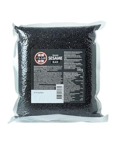 ITA-SAN Sesamsaat schwarz, geröstet, für asiatische Gerichte oder als Topping für Salate und Müsli, 1 x 500 g von ITA-SAN