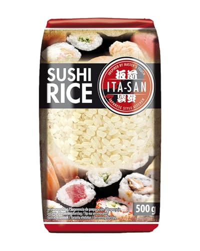 ITA-SAN Sushi Reis, Rundkorn 1. Qualität, 100% sortenrein, schnell und einfach zubereitet, vegan, halal, glutenfrei (1 x 500 g) von ITA-SAN