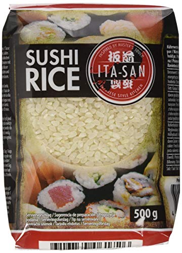 ITA-SAN Sushi Reis, Rundkorn 1. Qualität, 100% sortenrein, schnell und einfach zubereitet, vegan, halal, glutenfrei (1 x 500 g) von ITA-SAN