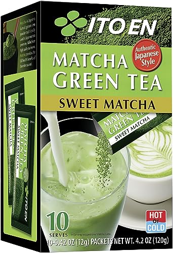 ITO EN Instant-Matcha-Pulver – Gesüßtes Matcha-Teepulver in Sachets à 12 g (10 Stück pro Packung) – 1 x 120 g von Itoen Japan
