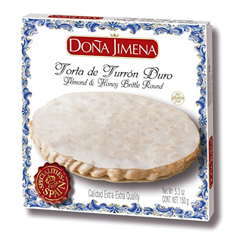Doña Jimena – Marzipan covered with Pine Nuts Imperial Toledana 175g | Knusprige Textur | Weihnachtssüßigkeit mit traditionellem Rezept, hohe Qualität, runde Form | Traditionelles glutenfreies Turrón von Doña Jimena