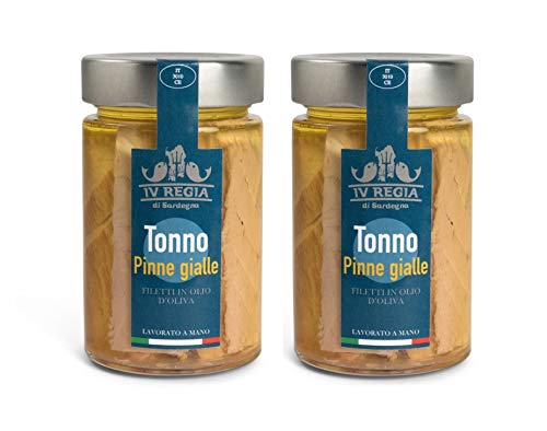 Gelbflossen-Thunfisch filet in Olivenöl IV Regia di Sardegna - 2 Packungen mit 190g - Handgefertigt in Sardinien, Italien - Sardische Handwerksproduktion als Kosher zertifiziert Gelbflossen-Thunfisch filet in Olivenöl IV Regia di Sardegna - 2 Packungen mit 190g - Handgefertigt in Sardinien, Italien - Sardische Handwerksproduktion als Kosher zertifiziert von IV REGIA DI SARDEGNA