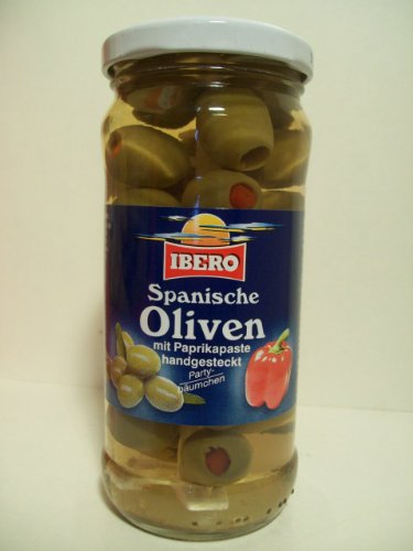 Ibero Spanische grüne Oliven mit Paprikapaste, Partybäumchen 230 g Ibero Spanische grüne Oliven mit Paprikapaste, Partybäumchen 230 g von Ibero