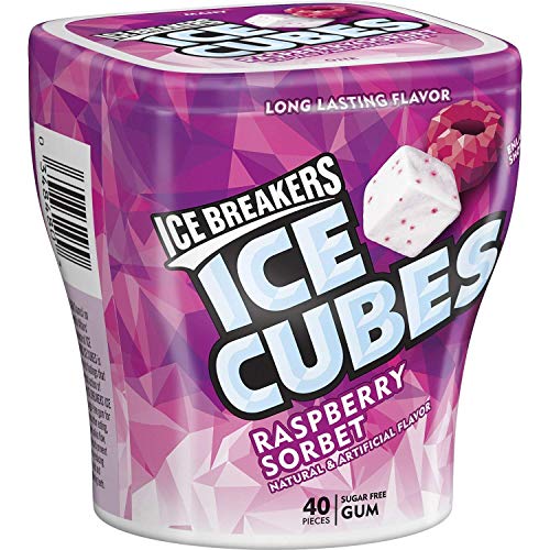 ICE BREAKERS ICE CUBES Raspberry Sorbet Chewing Gum (Sugar Free, 40-Count Pieces, Pack of 4) von Ice Breakers