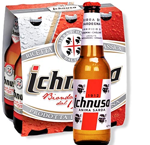 Birra Ichnusa 0,33 Lt (05 Flaschen) -Bier aus Sardinien von ICHNUSA