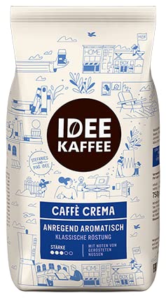 IDEE KAFFEE Caffè Crema Anregend Aromatisch, 1 x 750g Bohnen von Idee Kaffee