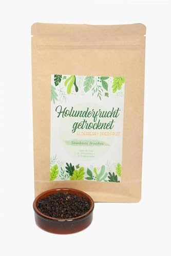 IGART Holunderbeeren 200g Getrocknet und Ganz | Sambucus Nigra | Holundertee | Ideal für die Zubereitung von Tee, Marmeladen, Soßen und Backwaren, um natürliche Aromen hinzuzufügen von IGART