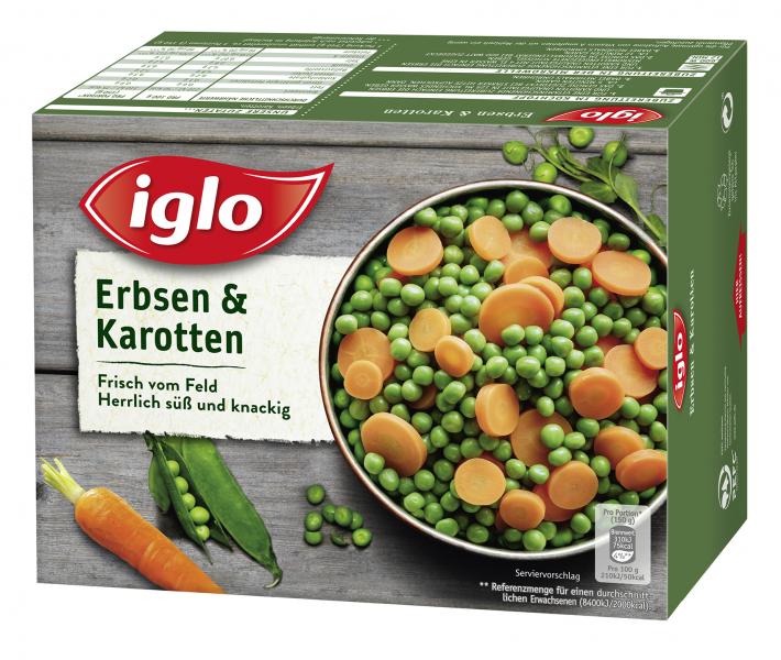 Iglo Frisch vom Feld Erbsen & Karotten von Iglo