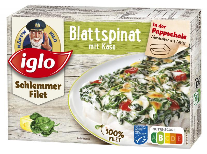 Iglo Schlemmer Filet Blattspinat mit Käse von Iglo