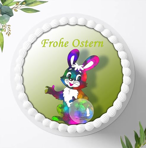 Frohe Ostern, Essbares Foto für Torten, Tortenbild, Tortenaufleger Ø 20cm - Super Qualität, 0163w von Ihr Onlineshop Digital-on 24
