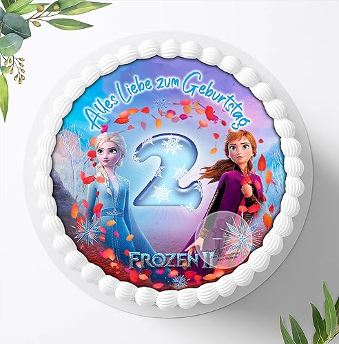 Für den Geburtstag ein Tortenbild, Zuckerbild mit dem Motiv: Frozen Die Eiskönigin, Essbares Foto für Torten, Tortenbild, Tortenaufleger Ø 20cm - Super Qualität, 0251w1 (0251w2) von Ihr Onlineshop Digital-on 24