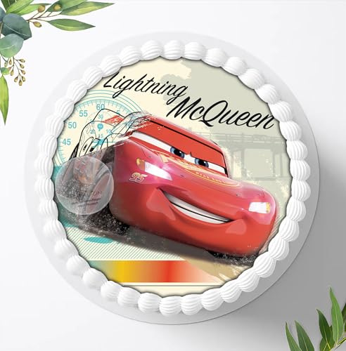 Für den Geburtstag ein Zuckerbild, Oblate mit dem Motiv: Pixar Cars, Essbares Foto für Torten, Tortenbild, Tortenaufleger Ø 16 cm 00018-E (Oblatenpapier) von Ihr Onlineshop Digital-on 24