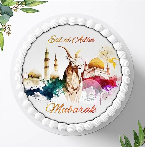 Für die Eid al Adha Mubarak Torte, Zuckerbild, Eid al Adha Mubarak Tortenbild, Essbares Foto für Torten, Fondant, Tortenaufleger 1469z von Ihr Onlineshop Digital-on 24