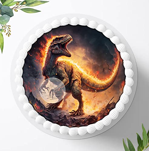 Für die Geburtstags Torte, Zuckerbild Dinosaurier, Essbares Foto für Torten, Fondant, Tortenaufleger Ø 20cm, 1211z von Ihr Onlineshop Digital-on 24