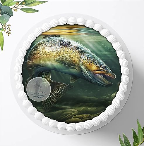 Für die Geburtstags Torte, Zuckerbild mit dem Motiv Fisch, Essbares Foto für Torten, Fondant, Tortenaufleger Ø 20cm, 0152z von Ihr Onlineshop Digital-on 24
