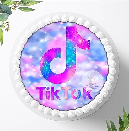 Für die Geburtstags Torte, Zuckerbild mit kompatibel mit: TikTok, Essbares Foto für Torten, Fondant, Tortenaufleger Ø 20cm, 0962z von Ihr Onlineshop Digital-on 24