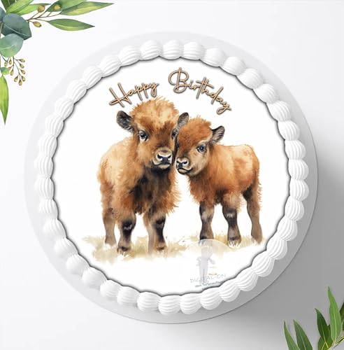 Safari Dschungeltiere Tortenbild, Zuckerbild, Essbares Foto für Torten,Tortenaufleger Ø 20cm - 1503z von Ihr Onlineshop Digital-on 24