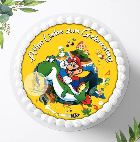 Super Mario, Essbares Tortenbild, Tortenaufleger Ø 20cm - 0234W von Ihr Onlineshop Digital-on 24