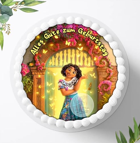 Für die Geburtstags Torte, Zuckerbild kompatibel mit: Encanto Isabela, Essbares Foto für Torten, Fondant, Tortenaufleger Ø 20cm, 0131z von Ihr Onlineshop Digital-on 24