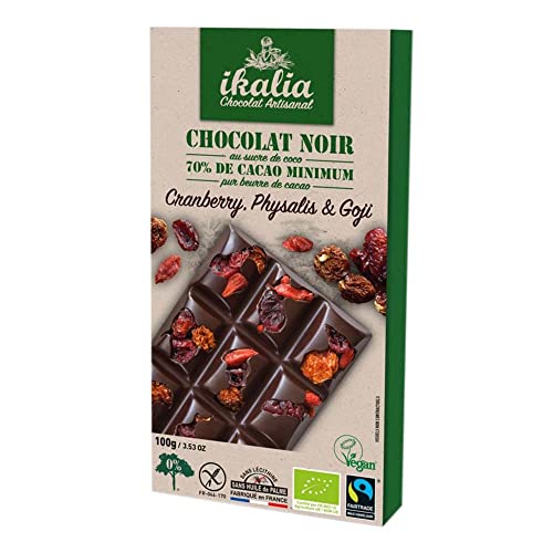 Ikalia ZB Schokolade, 70% Kakao, Physalis,Cranberry,Gojibeeren, 100g (1) von Ikalia