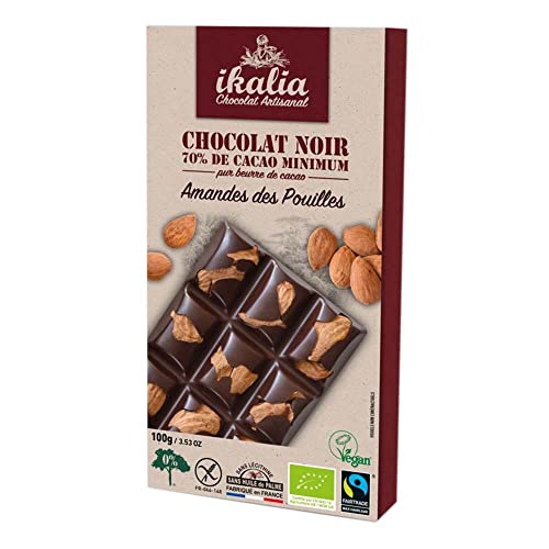 Ikalia ZB Schokolade, 70% Kakao mit ganzen Mandeln, 100g (4) von Ikalia